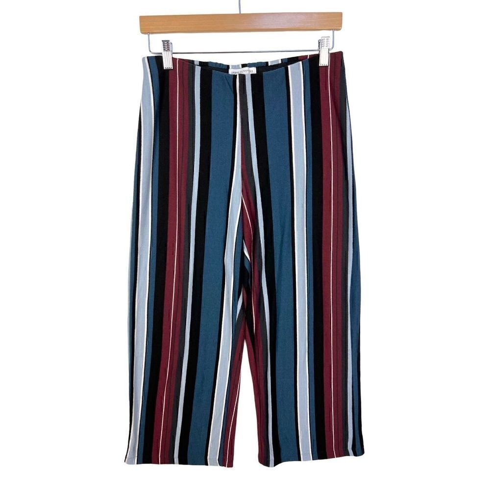 Urban Outfitters Knit Wide Leg Pants Stretchy Pull On Waist Striped size M